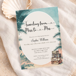 Traveling from Miss to Mrs tropical bridal shower Invitation