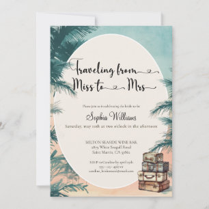 Traveling from Miss to Mrs tropical bridal shower Invitation
