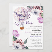 Traveling From Ms. to Mrs. Bridal Shower lavender Invitation (Front)