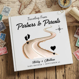 Traveling from Partners to Parents Baby Shower Guest Book