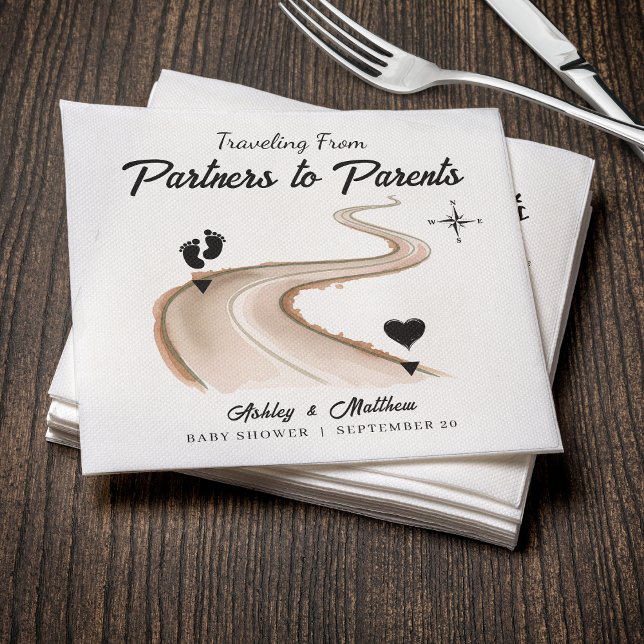 Traveling from Partners to Parents Baby Shower Napkins (Traveling from Partners to Parents Baby Shower Napkins
)