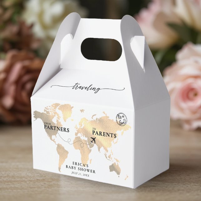 Traveling from Partners to Parents Gold Map Favor Boxes (Traveling from Partners to Parents Gold Map Favor Boxes
)