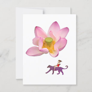 Traveling girl postcard