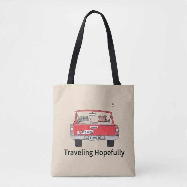 Traveling Hopefully Shouler Tote Bag (Front)