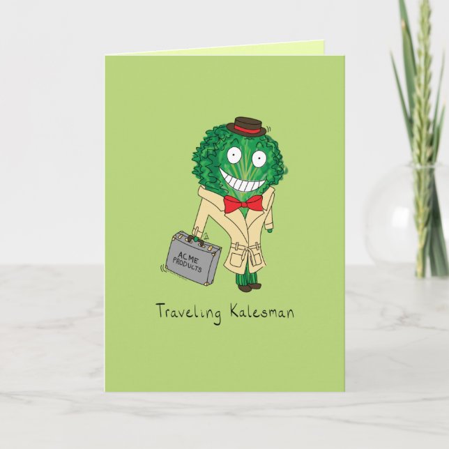 Traveling Kalesman - Kale Salesman Greeting Card (Front)