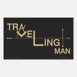 Traveling Man Oblong Sticker