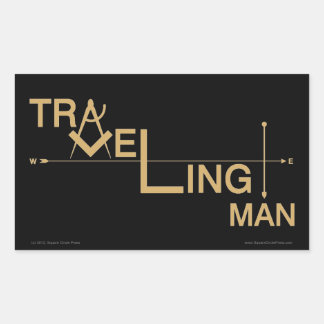 Traveling Man Oblong Sticker