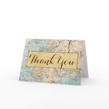 Traveling Map Matching Thank You Card