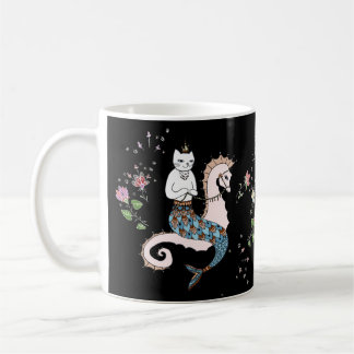 Traveling Mermaid Cat Coffee Mug