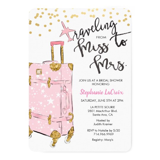Traveling Miss to Mrs. Bridal Shower Invitation