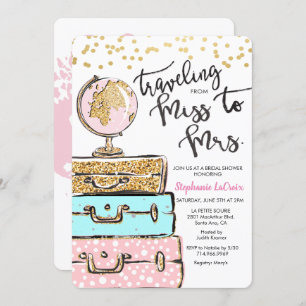 Traveling Miss to Mrs. Bridal Shower Invitation