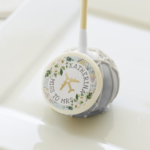 Traveling Miss to Mrs Romantic Travel Theme Cake Pops