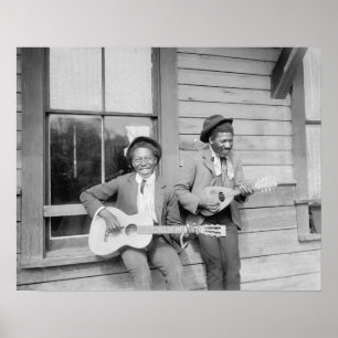 Traveling Musicians, 1902. Vintage Photo Poster