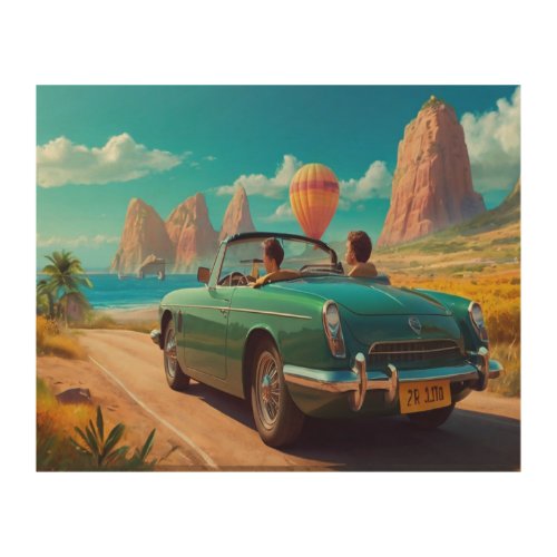 traveling on the road on land trips wood wall art