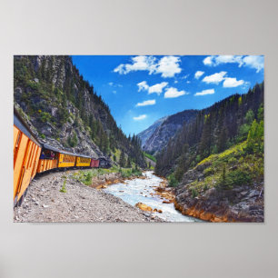 Traveling on the Vintage Train in Colorado Poster