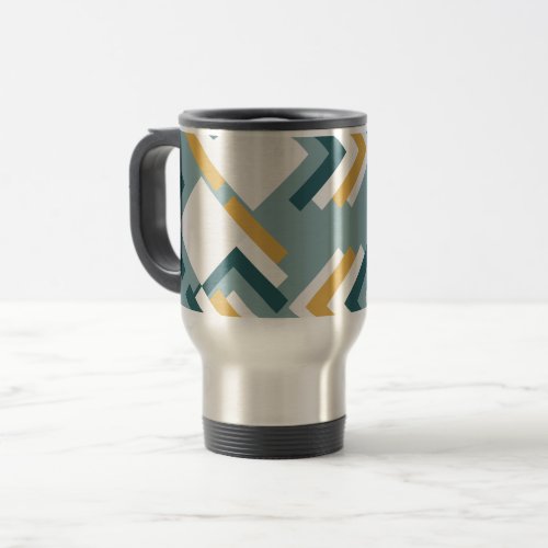 Traveling path with geometric design travel mug