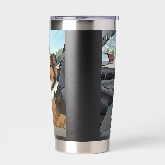 Traveling sheltie insulated tumbler (Left)