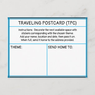 Traveling Sticker Postcard