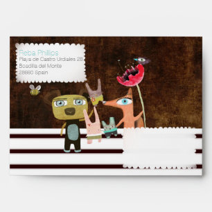Traveling Striped Black White Envelope