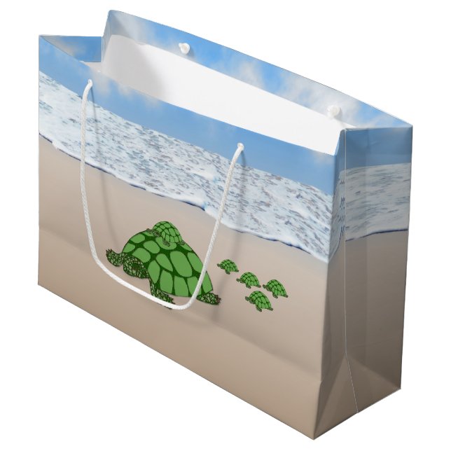 Traveling Terrapin Family Large Gift Bag (Front Angled)