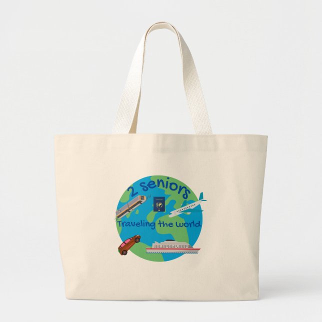 Traveling the world large tote bag (Front)