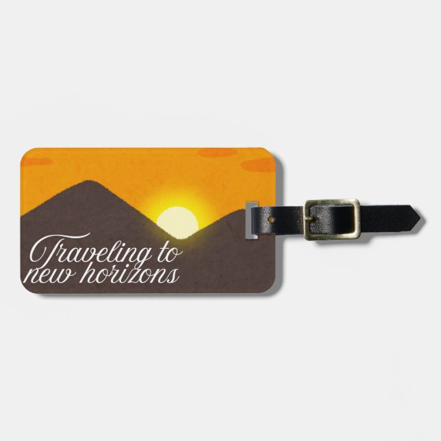 Traveling to new horizons luggage tag (Front Horizontal)