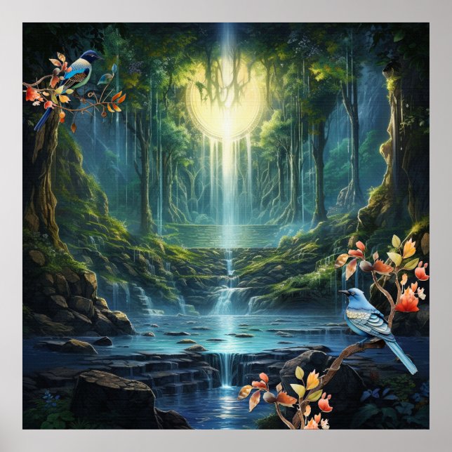 Traveling Waterfall Landscapes of Our World Poster (Front)