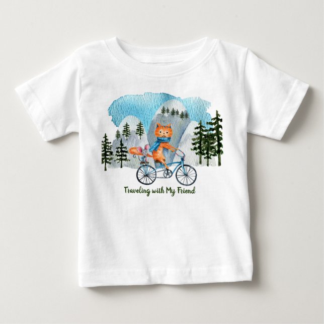 Traveling With My Friend Baby Fine Jersey T-Shirt (Front)
