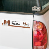 Traveling With My Red And White Papillon Dog Bumper Sticker (On Truck)