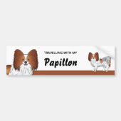 Traveling With My Red And White Papillon Dog Bumper Sticker (Front)