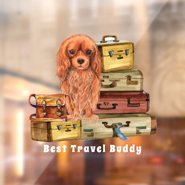 Traveling with my Ruby Cavalier King Charles   Window Cling (Sheet 2)