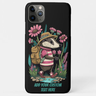 Traveller Badger in wildflower Cottagecore Custom iPhone 11 Pro Max Case