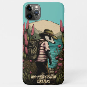Traveller Badger in wildflower Cottagecore Custom iPhone 11 Pro Max Case