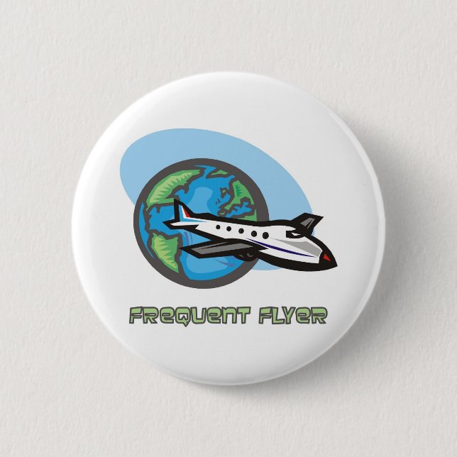 Traveller: Frequent flyer passenger airplane Button (Front)