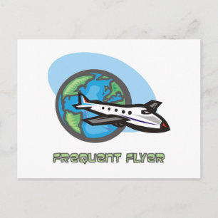 Traveller: Frequent flyer passenger airplane Postcard