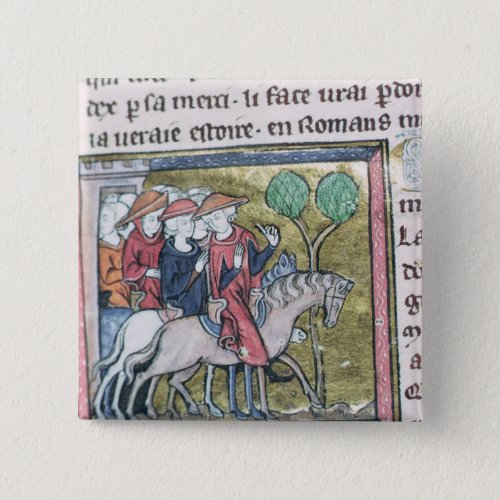 Travellers from the Roman de Jules Cesar Button