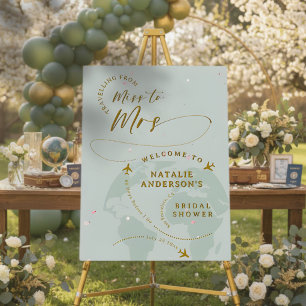 Travelling From Miss To Mrs Script Bridal Shower Foam Board