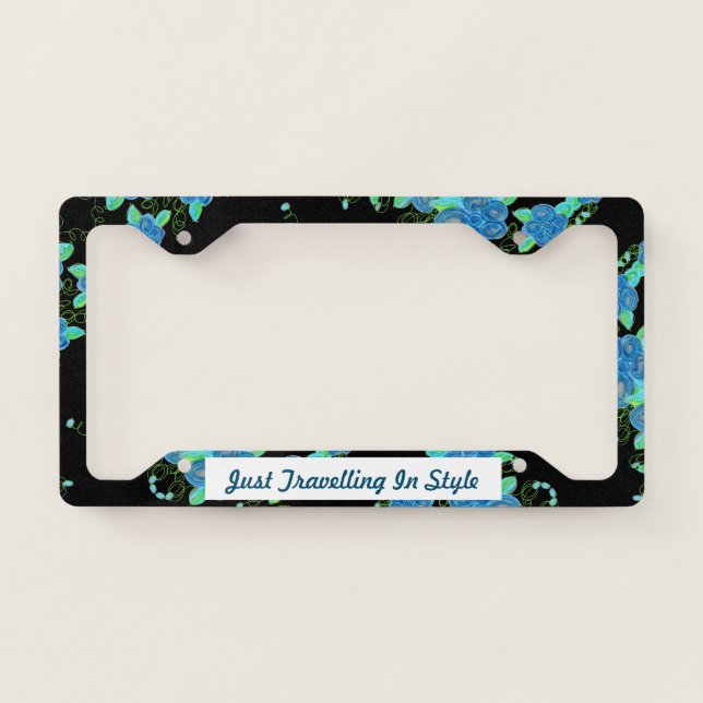 Travelling In Style Floral License Plate Cover (Front)