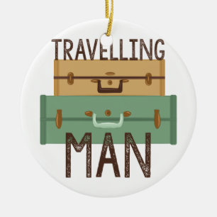 Travelling Man Ceramic Ornament
