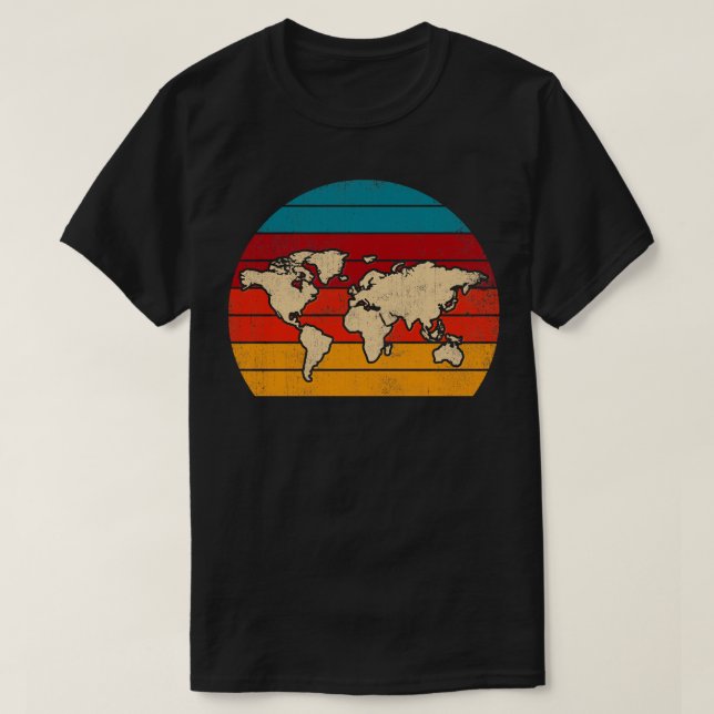 Travelling Retro Cartography International Travell T-Shirt (Design Front)