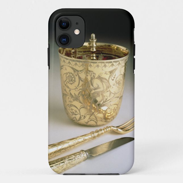 Travelling set of a knife, fork, spoon and beaker, Case-Mate iPhone case (Back)