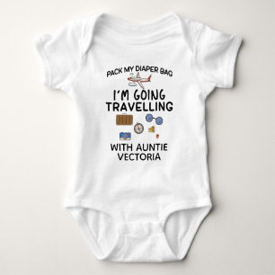 Travelling With Auntie World Cute Traveler Baby Bodysuit