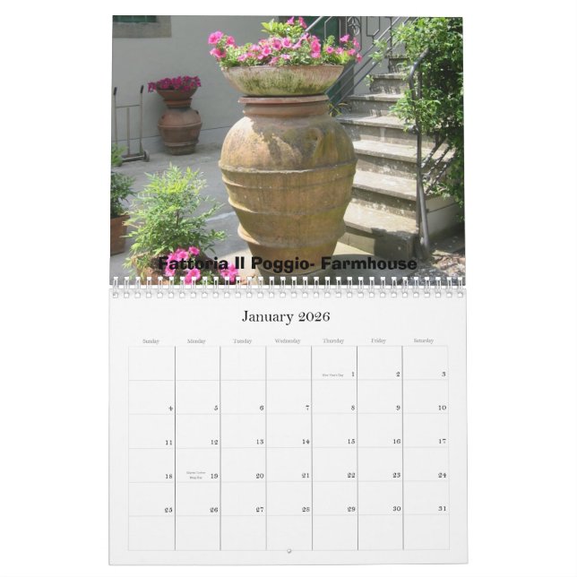 Travels in Tuscany Calendar (Jan 2026)