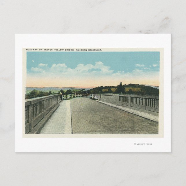 Traver Hollow Bridge Roadway View Postcard (Front)