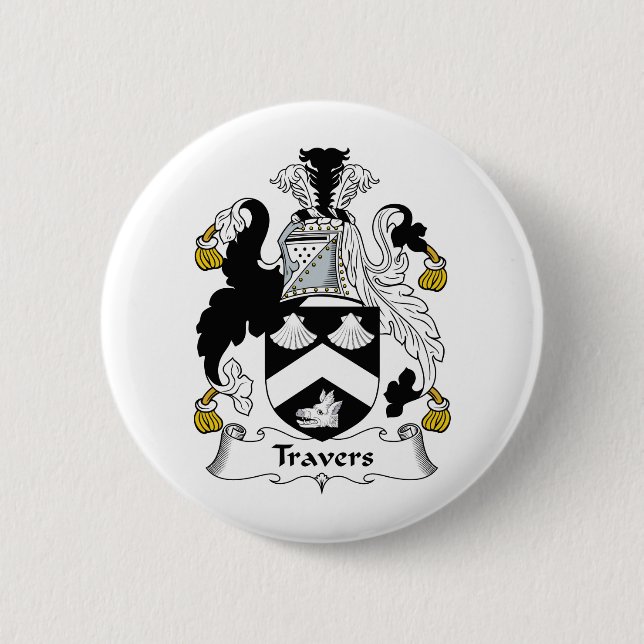 Travers Family Crest Pinback Button (Front)
