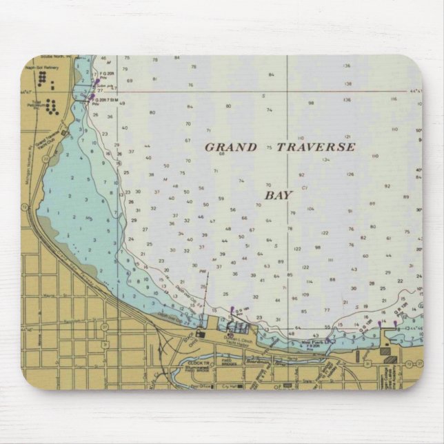 Traverse City Harbor Chart Mouse Pad (Front)
