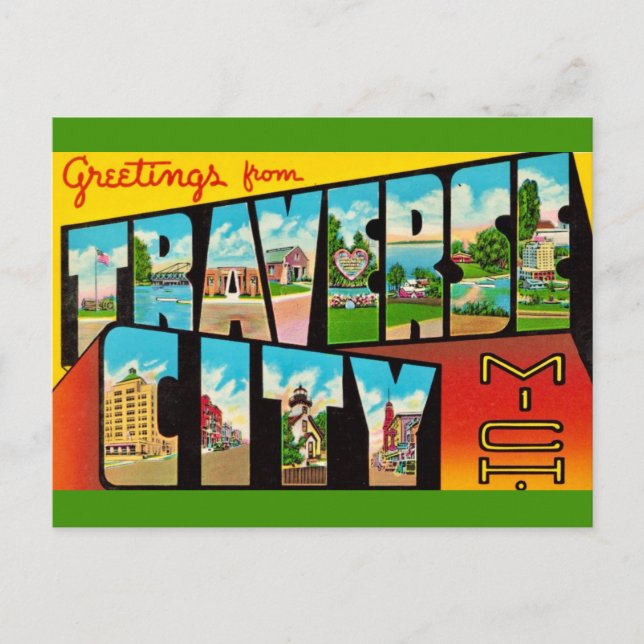 Traverse City Michigan Greeting Postcard (Front)
