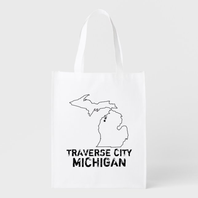Traverse City Michigan Grocery Bag (Front)