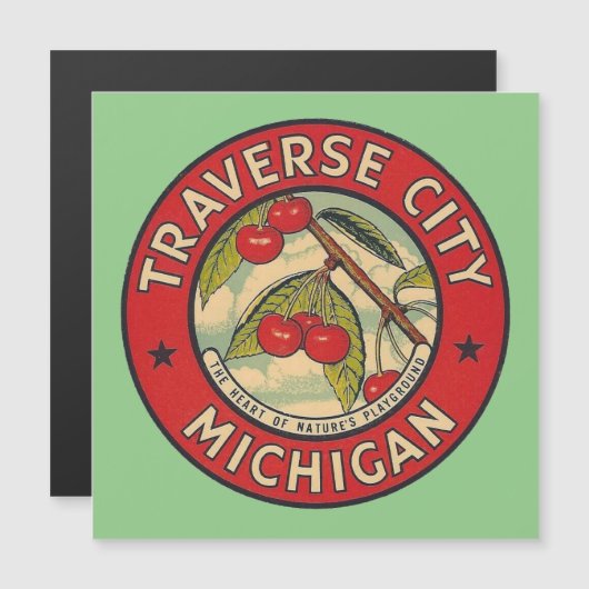 Traverse City, Michigan -  Magnetic Card (Front/Back)