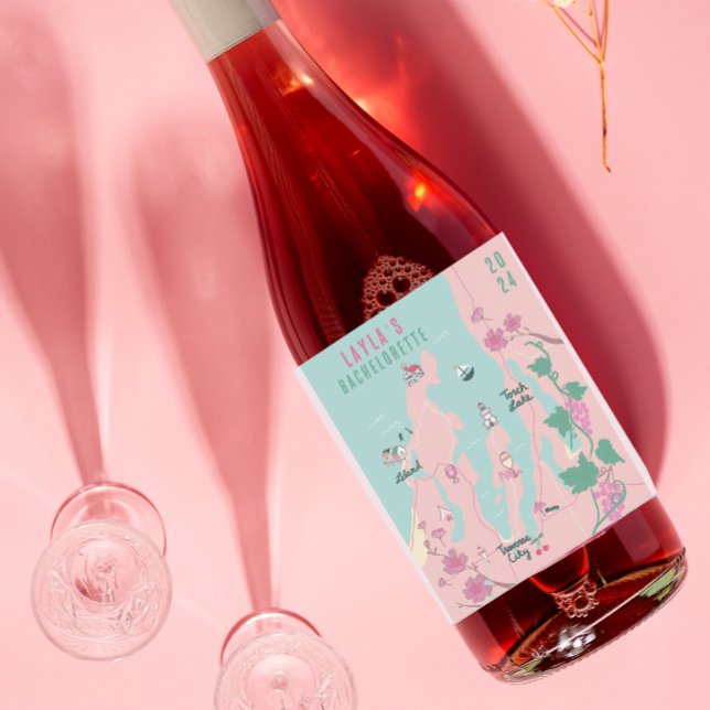Traverse City Michigan Wine Theme Bachelorette Wine Label (Creator Uploaded)